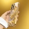 Golden Butterfly Pattern Gold Metallic Paint Glass Phone Case For iPhone 17 Pro Max 11 12 13 14 15 16 Plus 17 Air 16E Cover