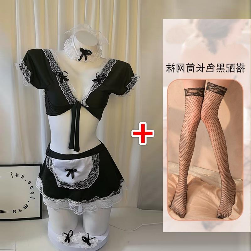 Sexy Christmas Lingerie V-neck Lace Uniform Temptation NY Maid Outfit Suit Maid Average Size
