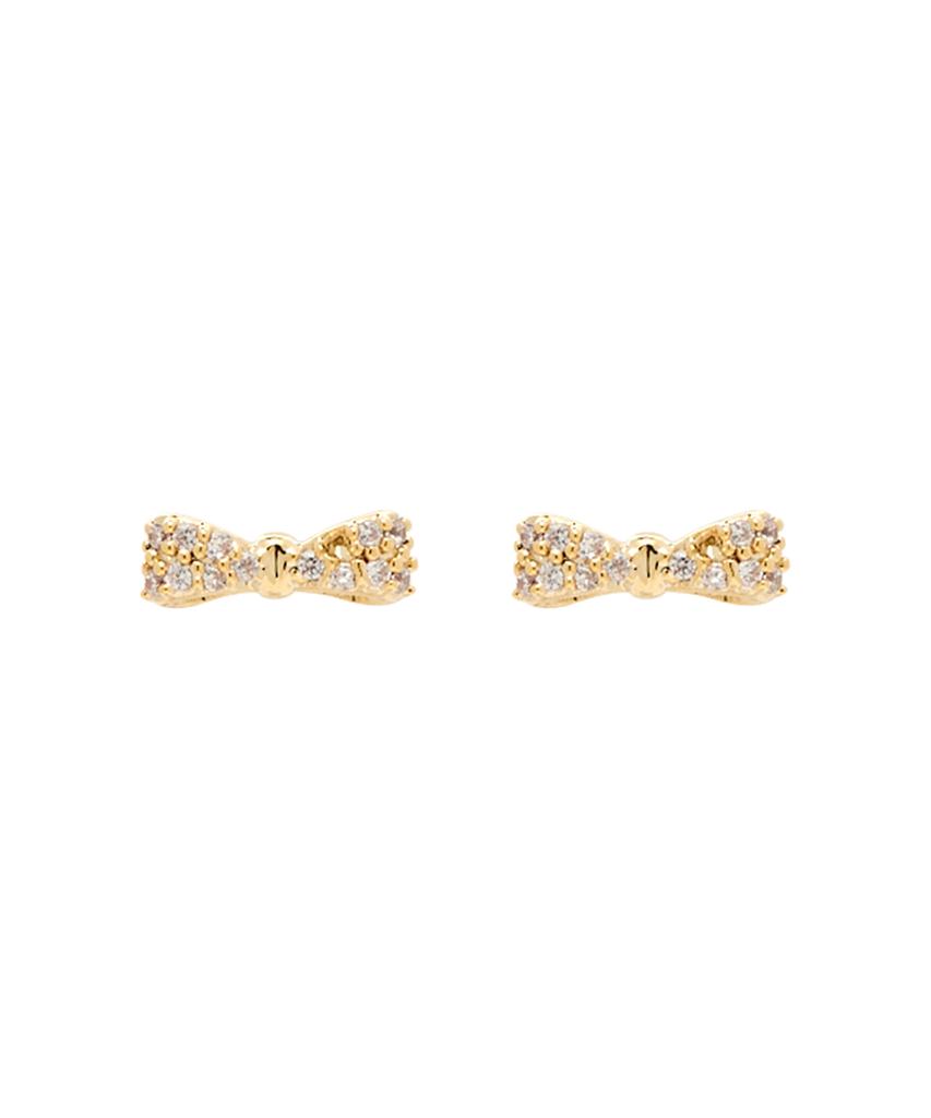 Jyddm 925 Tiny Crystal Ribbon Earrings (S)