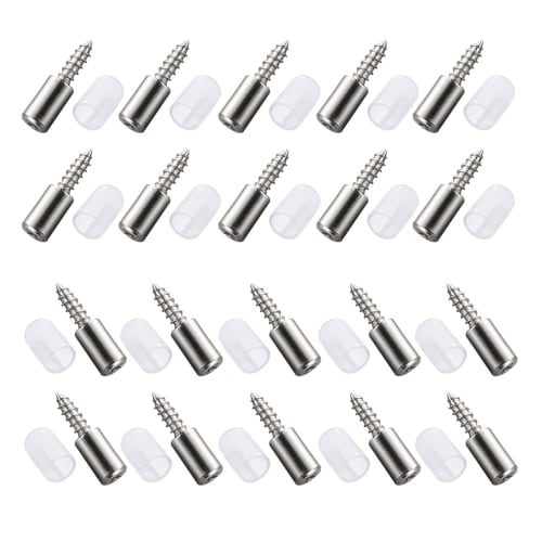 YANYULI Shelf Support Dowels, Shelf Pins, Set of 20, Screw-On with Rubber Sleeves, Easy Installation, Fixed Support, Shelf Support Pins, Shelf Support