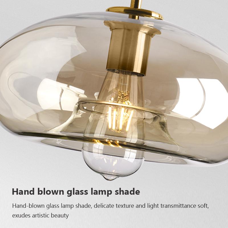 Modern Nordic Hanging Loft Glass Lustre Pendant Light Industrial Decor Lights Fixtures E27/E26 for Kitchen Restaurant Lamp