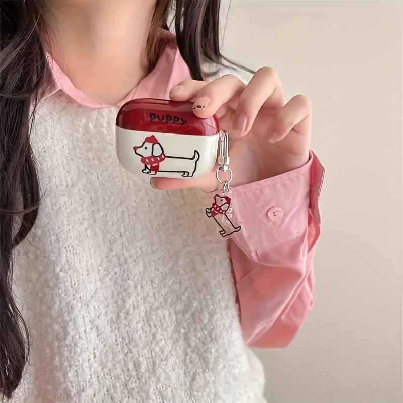 For Apple AirPods 4 Case Cute Fun Dachshund Dog Pattern Design Earphone Cover with Puppy Pendant Apply To Air Pod 4 Pro2/3