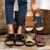 Women's Arch Support Slide Sandals Slip On Wedge Sandals Casual Comfort Lightweight Flat Slides Dressy Summer Comfortable Slides Sandals for Women
