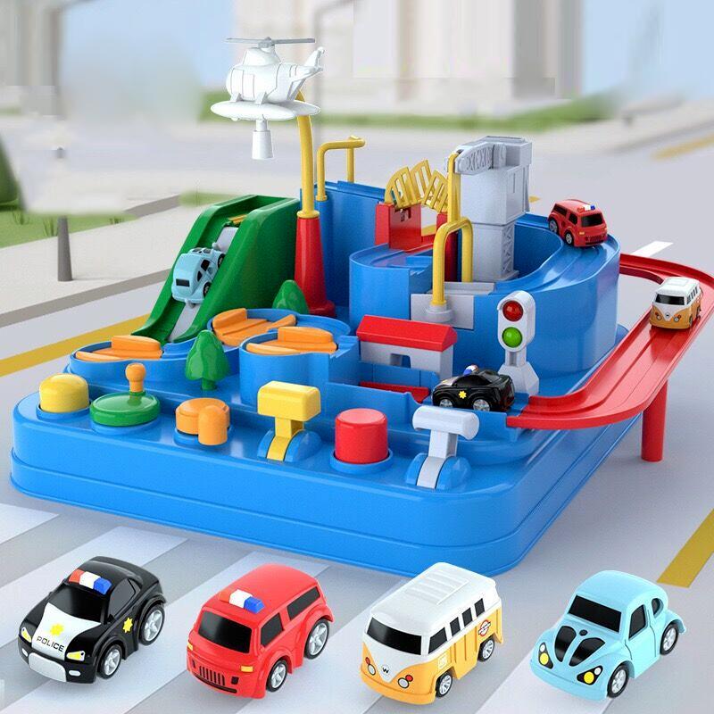 Racing Rail Car Model Educational Toys Children Track Adventure Game Brain Mechanical Interactive Train Animals Space Rocket Toy