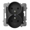 Ospel Aria Black - Double Socket (+0) for Frame GP-2URZ//33
