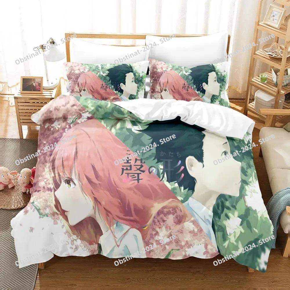 3d Anime Film A Silent Voice Bedding Set Printed Bed Set Duvet Cover Sheet Pillowcase Bed Soft Quilt Cover Full Queen King Size
