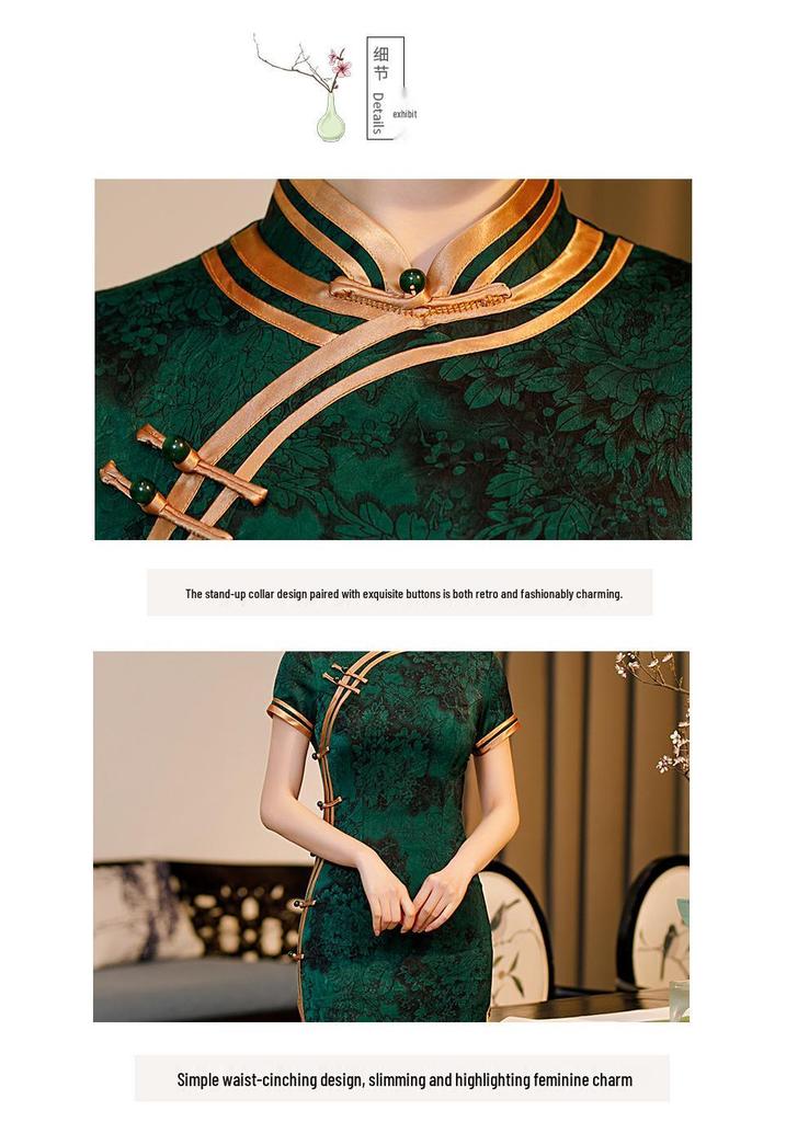 Elegante Qipao Retro 2021: Vestido de Talla Grande para Mujer Estilo Chino de Alta Gama