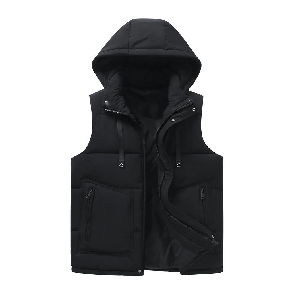 Winter Men Cotton Padded Vest Men Warm Student Coat Korean Slim Jacket Man Sleeveless Hooded Parkas Male Soild Color Waistcoat