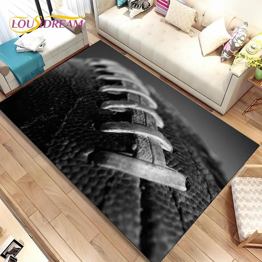 Rugby-Teppich mit amerikanischem Fußballfeld, Teppich für Wohnzimmer, Schlafzimmer, Sofa, Fußmatte, Dekoration, rutschfeste Bodenmatte für Kinder