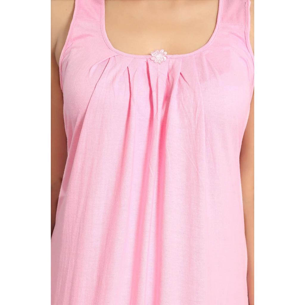 Indian Women Cotton Sleeveless Maxi Gown Beautiful Summer Wear Nighty Dress