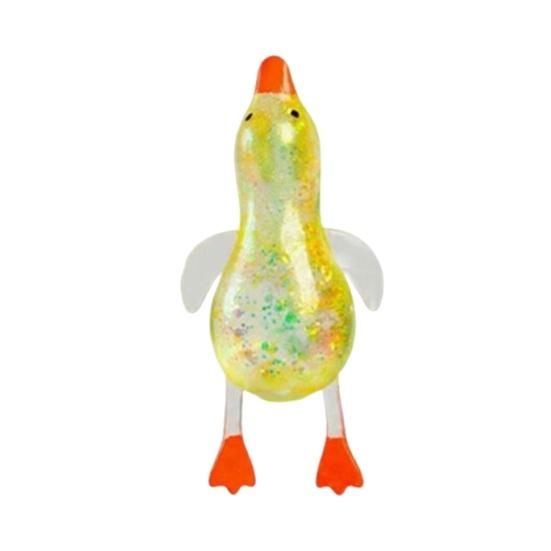 Transparent Glitter Duck Squeeze Toy, Mini Duck Anxiety Relief Sensory Toy, Slow Rising Animal Shape Stress Toy