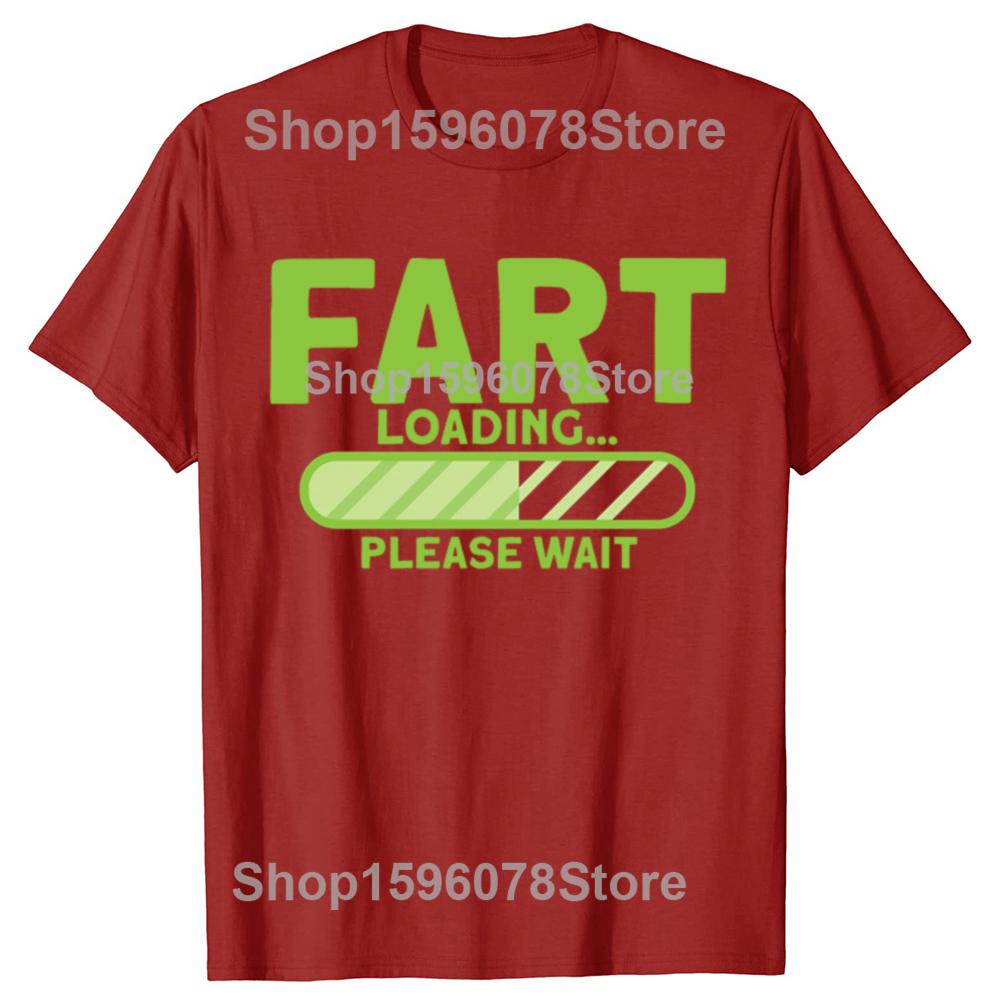 Fart Loading Please Wait T-shirt Funny Graphic T Shirts Loading Progress Bar Cotton Short Sleeve Printed Tshirt Man Clothes
