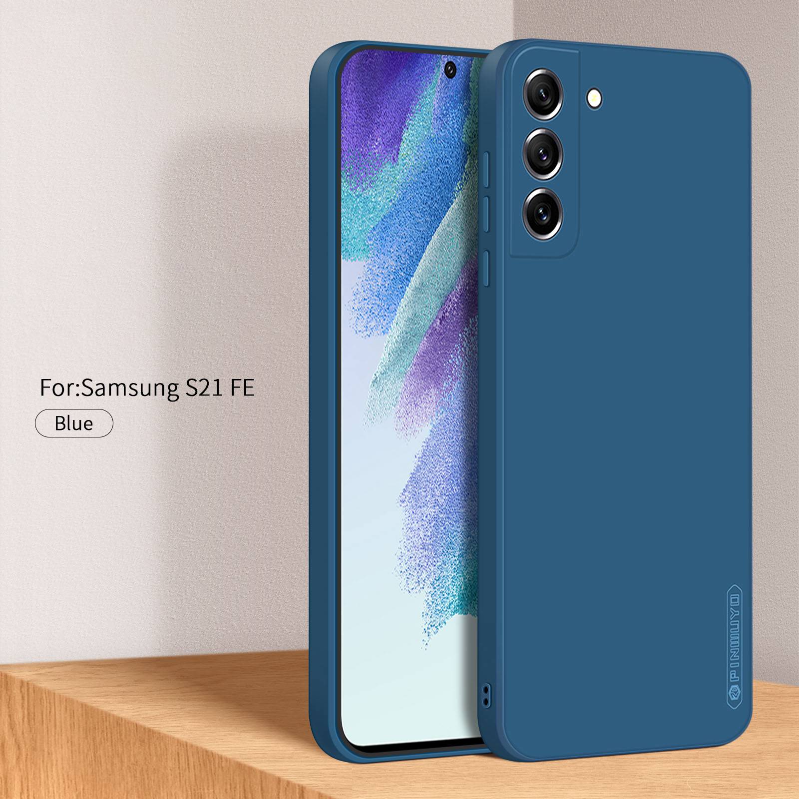 

PINWUYO Soft TPU Phone Case for Samsung Galaxy S21 FE 5G,Precise Cutout Anti-Scratch Protective Phone Cover Blue