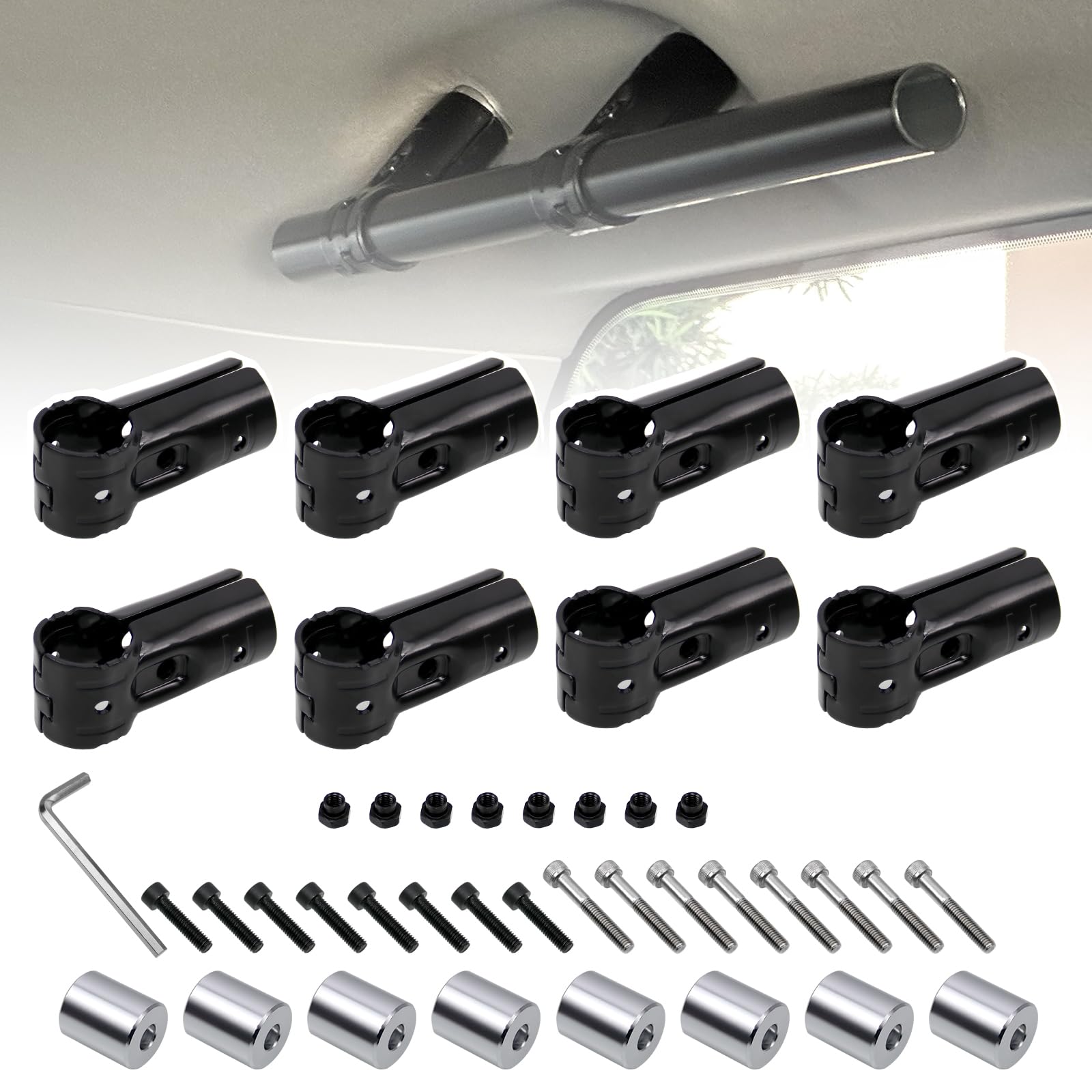 

Jeyaic Spacia Трубоукладчик Трубное крепление для Багажных дуг на крышу автомобиля Укладчик Крепится алюминиевыми DIY алюминиевыми креплениями делает автомобиль и отдых