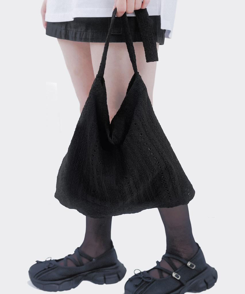 Aox Lace Shoulder Bag Black