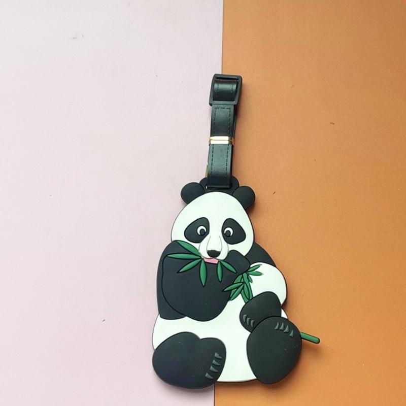 Suitcase Label Cartoon Pattern Luggage Baggage Backpack Soft Label with Strap Name ID Address Card Baggage Identifier