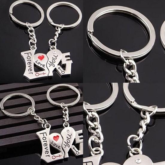 2 buc/Set Te iubesc pentru totdeauna Inimă Pandantiv asortat Breloc Cadou pentru cuplu