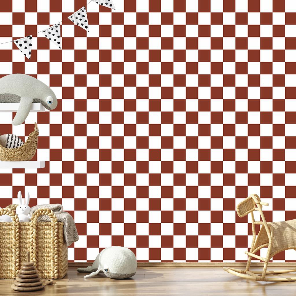 Checkerboard wallpaper red and white, red background 50x1000