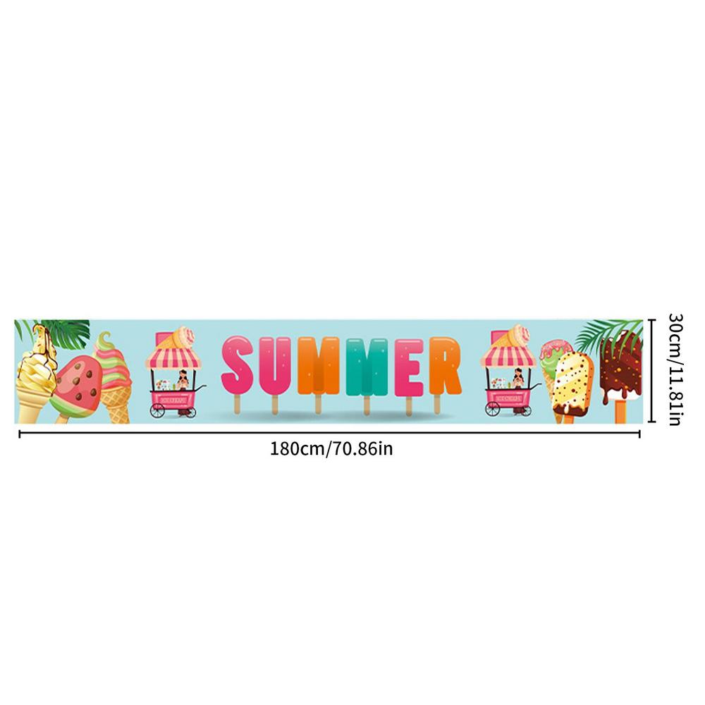 Summer Fence Banner Holiday Party Banner Backdrop Yard Indoor Outdoor Decoration Photo Booth Background For Tropical Tiki Themed