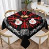 1Pc Nordic Style Tablecloth Black Red Rune Pattern Table Cover For Dining Room Kitchen Home Decor Dustproof Oilproof Dustproof
