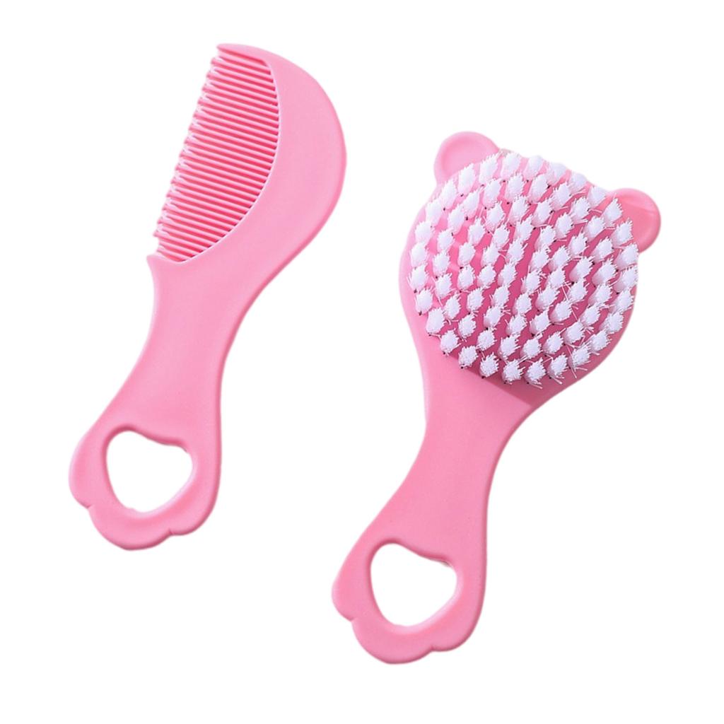Infant Comb Kit with Hairbrush for Delicate Skin Feature Adorable Bear Pattern New Parents Essential Hair Care Supplies
