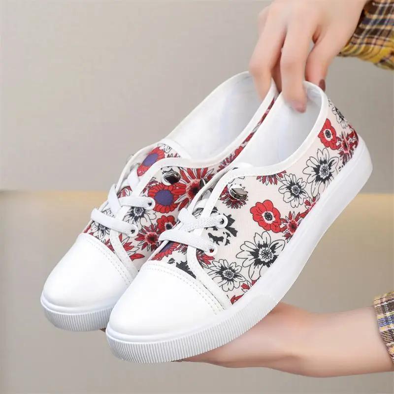 Daily Routine Flat Flowers Ladies Footwear On Sale Comfortable and Elegant Korean Light Walking 2025 New Offer 39 Women's Shoes