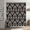 Elegant Retro Black White Shower Curtain for Bathrooms Decorative Bathroom Window Curtains with Grommets Size 72x84 (183x213cm)