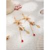 Women's Bohemian-style Alloy Statement Earring Set with a Nautical Starfish and Seashell Design, Perfect for Everyday Wear