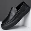 Fashion Breathable Soft Sole Outdoor Shoes New Men's Leather Loafers Classic Slip-On Casual Walking Shoes for Men Lightweight Male Flats