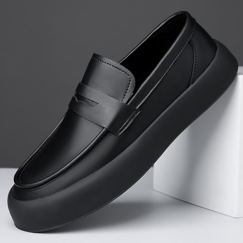 Fashion 2025 Men's Eco-Friendly Leather Casual Shoes New Fashion Streetwear Sneakers Non-Slip Sole & Memory Foam Insole for Daily Wear