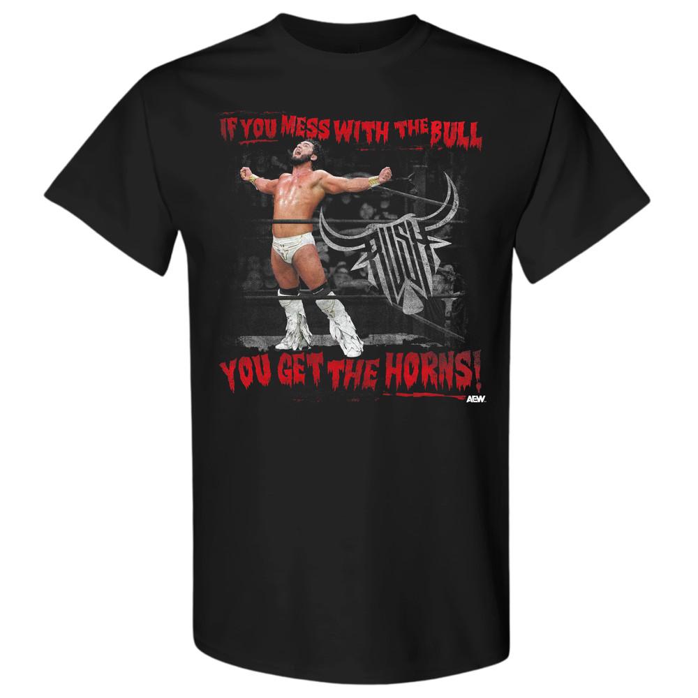RUSH  GET THE HORNS AEW Official TShirt Unisex T-Shirt M