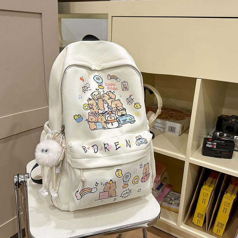 High-value Cartoon Backpack Women's New Casual Large-capacity Backpack Junior High School High School Student Schoolbag