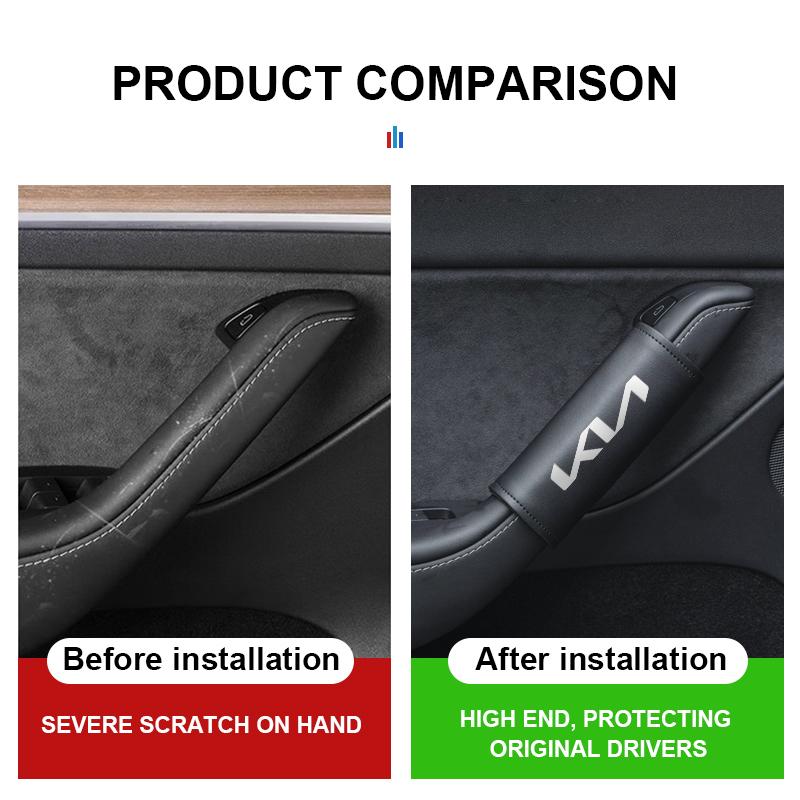 AANM1 2pcs Car Door Inner Handle Cover Anti-Scratch Protector Case For KIA Rio K5 K2 Sportage Ceed Sorento Picanto Stinger Soul