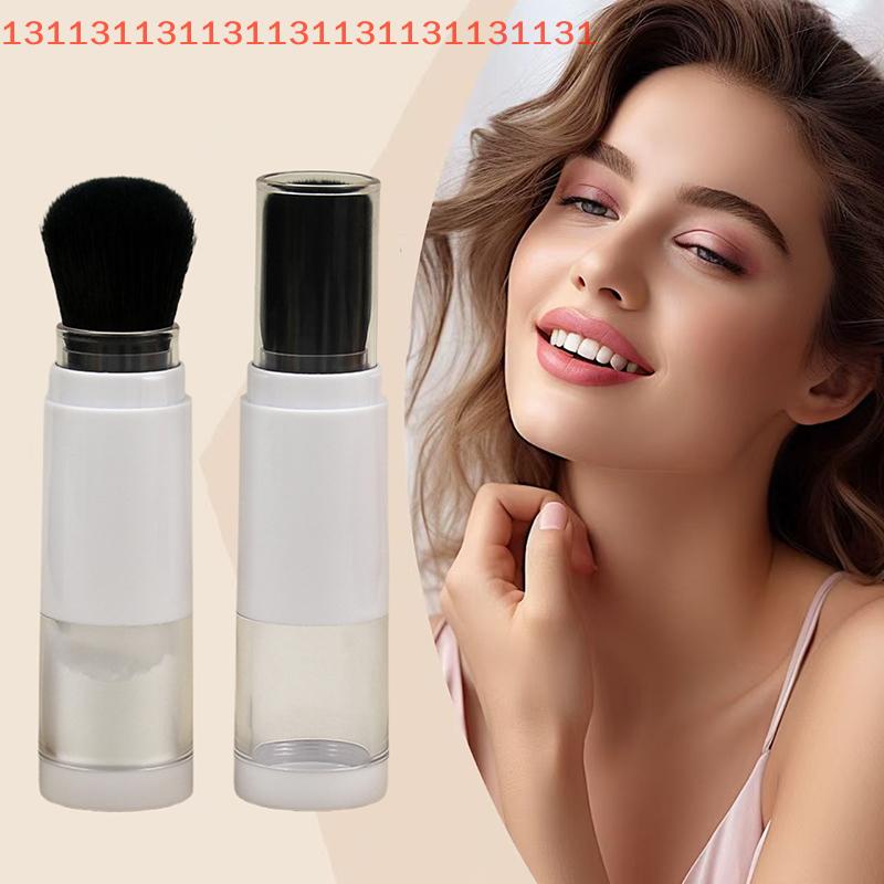 Multi-functional 2 In 1 Foundation Brush Makeup Brush Empty Travel Blush with Refillable Loose Powder Bottle Makeup Beauty Tools