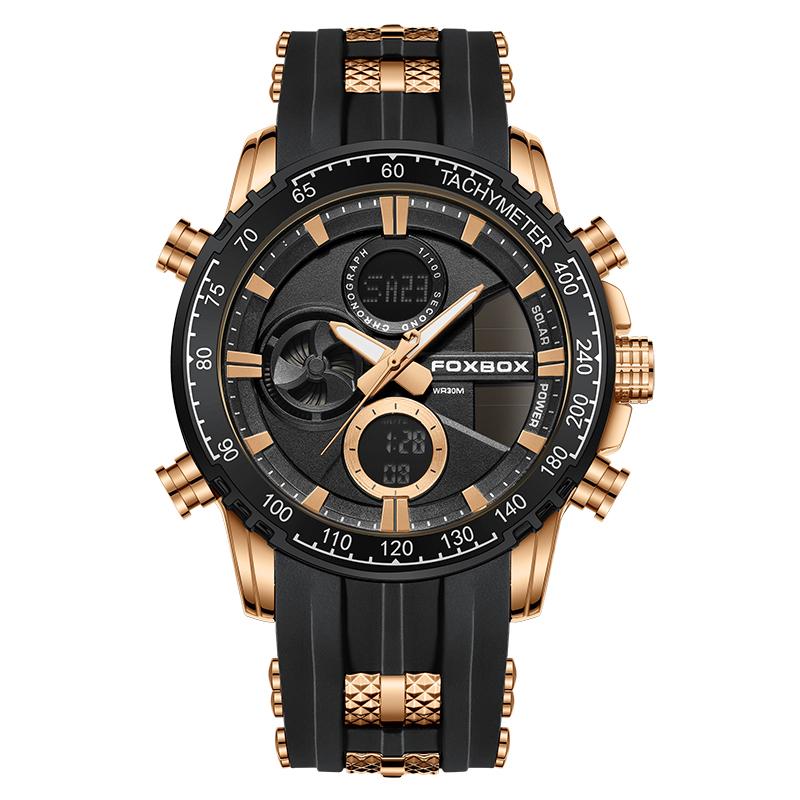 FOXBOX TOP New Fashion Men's Waterproof Digital Watch Quartz Chronograph Military Shockproof Men's Watch Relogios Masculino