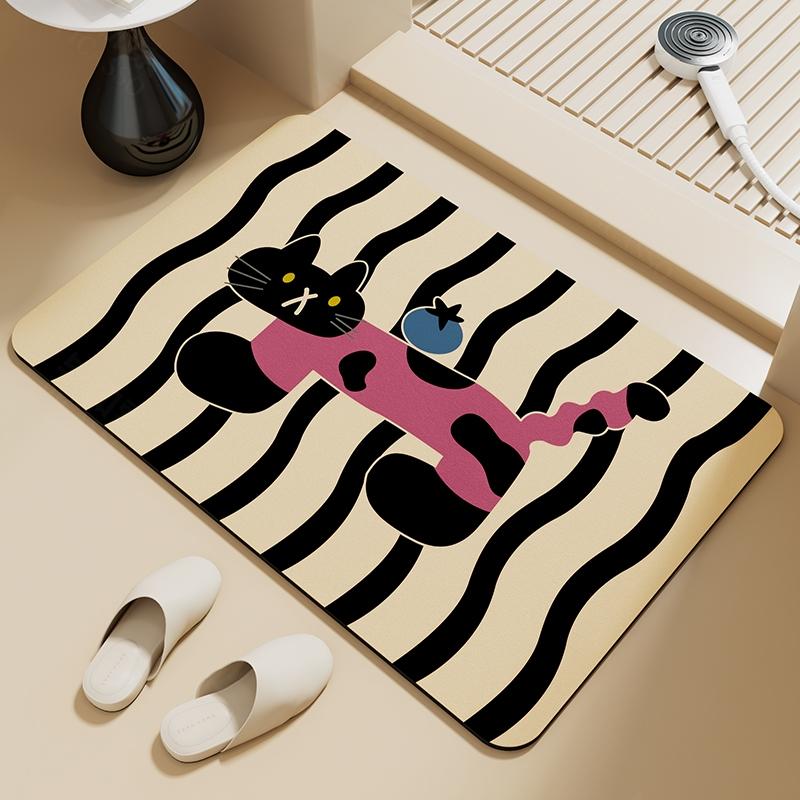 Toilet Floor Mat Panda Diatom Mud Bathroom Absorbent Mat Toilet Door Non-slip Quick-drying Foot Mat Bathroom Carpet Mat