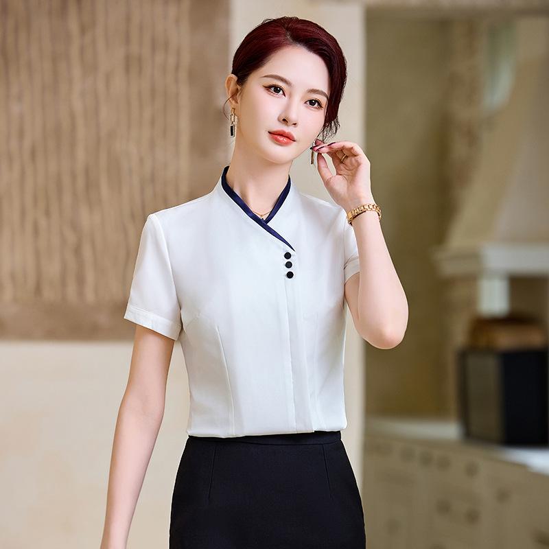 Women's Short Sleeve Professional Work Uniform – Hotel, Flight, and Catering Roles