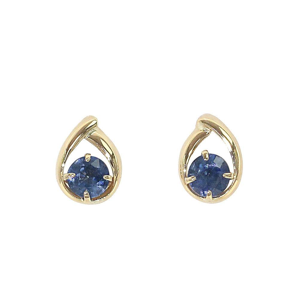 

Sapphire Earrings for 18K Yellow September Blue [Barzaz] Women, Gold, K18, Birthstone, Small, синій