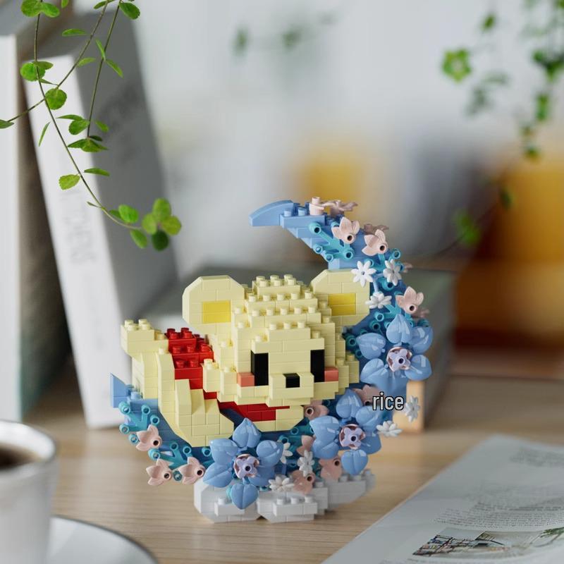 Compatible Music Flower Box: Secret Language Building Blocks, Preserved Flower Bouquet, Handmade Ornament, New Year Gift.