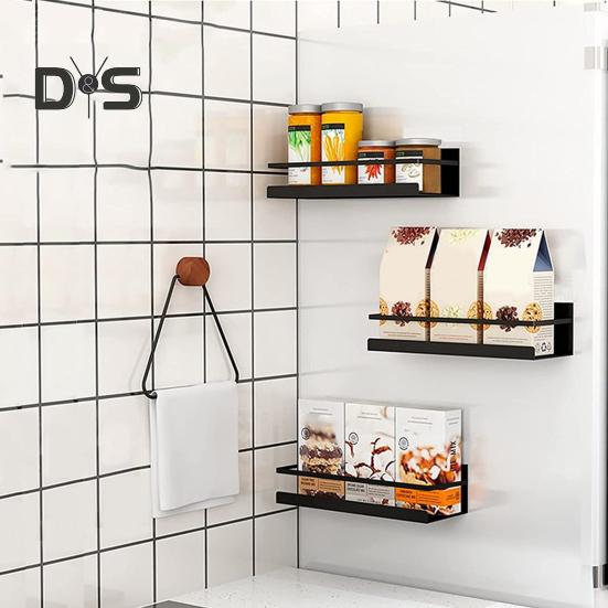 Magnetic Refrigerator Storage Rack Fridge Spice Holder Rustproof Corrosion Resistant Strong Load-bearing Magnetic Spice Rack