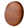 Rundt Serveringsbrett i Naturlig Tre Tallerken i Tre Te Mat Serveringsfat Retter Vann Drikke Serveringsfat 21cm