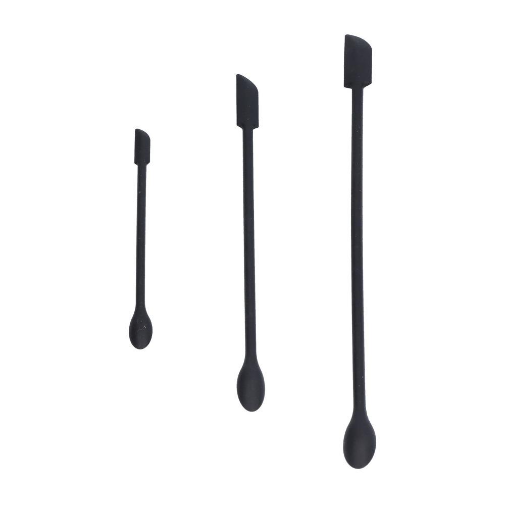 3pcs Food Grade Silicone Mini Jar Scraper Long Handle Multi-Size Spatulas Kitchen Use