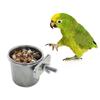 Stainless Steel Bird Feeding Cups with Clamp Holder - Perfect for Parrot Food and Water