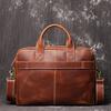 Leather Men'S Handbag Crazy Horse Leather Women'S One Shoulder Oblique Briefcase Large Capacity Computer Bag
