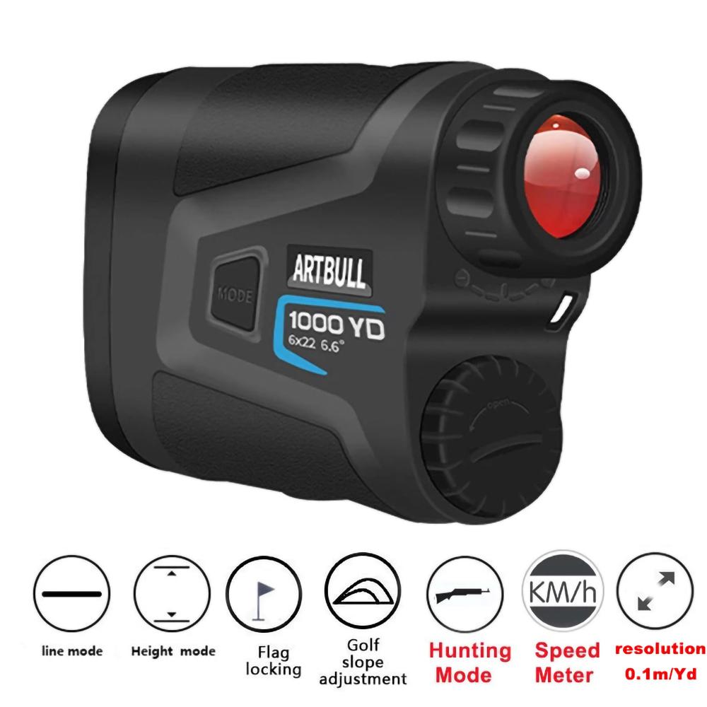 ARTBULL Golf Laser Telescope 1000M 650M Rangefinder with Flag-Lock Slope Pin Distance Meter for Hunting Monocular