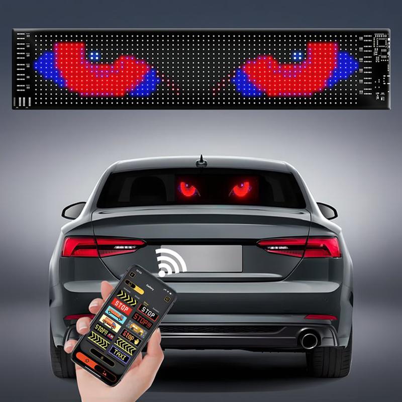 Truck LED Devil Eye Light Flexible Display Screens Remote/APP Control Customizable Text for Car Windshield/Store/Bar Decorations