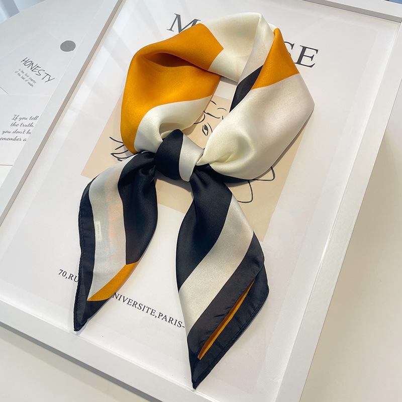 Women's 70x70 Oil Painting Square Scarf - Floral Design, Elegant Neck Accessory for All Seasons