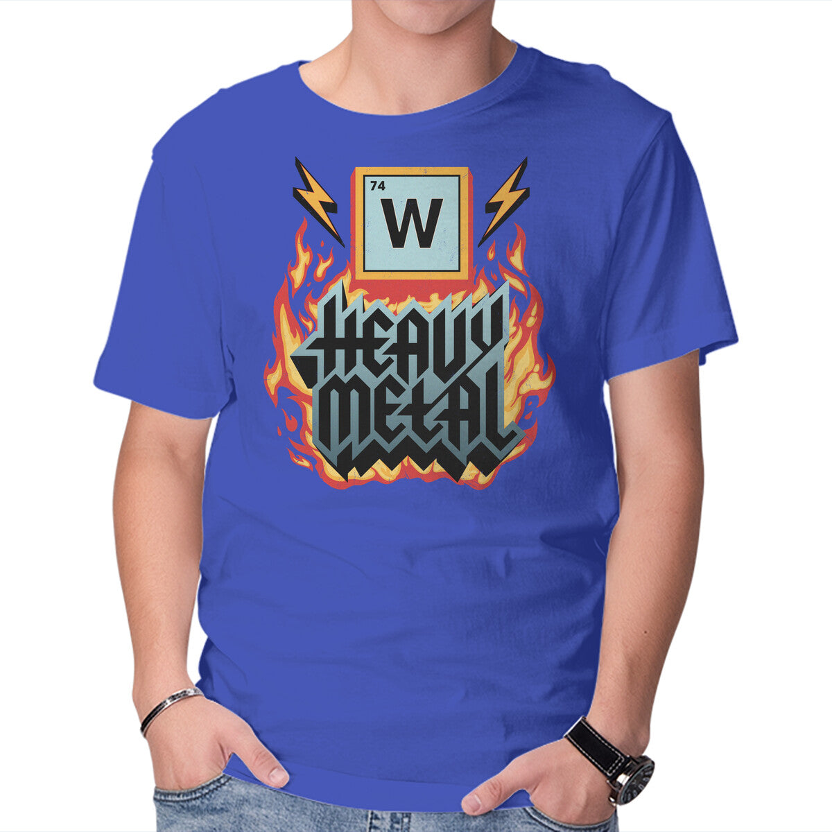 Unisex Crew Neck T-Shirt Heavy Metal Nerd Graphic Short Sleeve Casual Tee XS