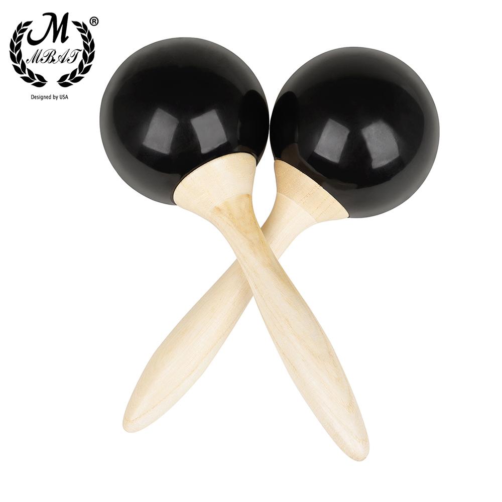 M MBAT Orff Wooden Sand Hammer Maraca Rattle Large Rattles Toys Children s Early Education Music Toys Percussion Instruments чёрный