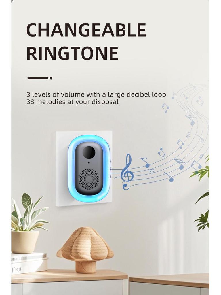 Wireless Video Doorbell with Two-Way Intercom, Wide-Angle HD Night Vision, and Smart Graffiti Monitoring